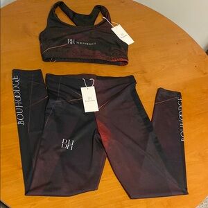 Black and Red Leggings Set